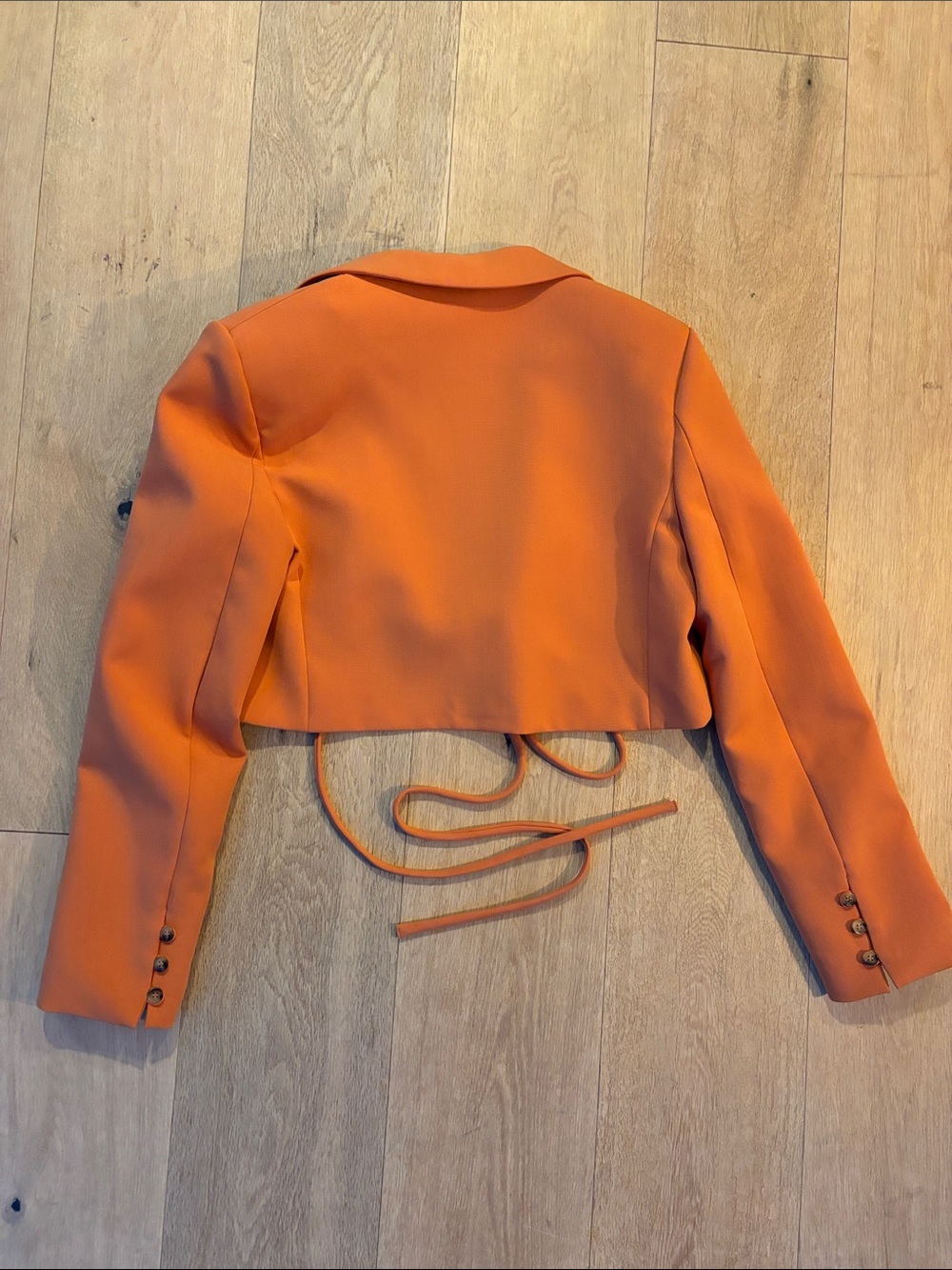 Zara Orange Cropped Tie-Front Blazer - Picture 4 of 5